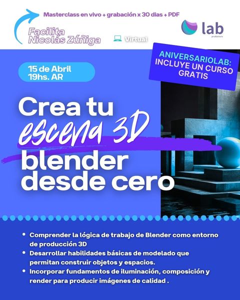 Masterclass: creá tu escena 3D- Blender desde cero