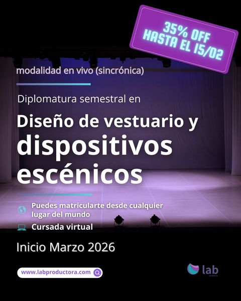  Diplomatura en diseño de vestuario y dispositivos escénicos (Marzo 2026)