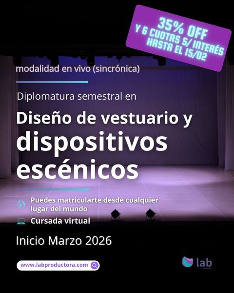  Diplomatura en diseño de vestuario y dispositivos escénicos (Marzo 2026)