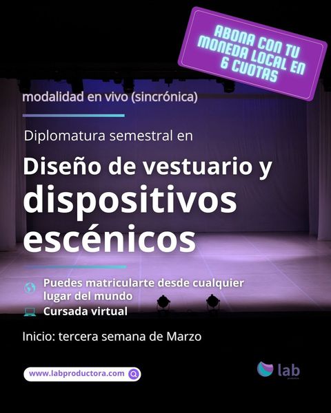 Diplomatura en diseño de vestuario y dispositivos escénicos (Marzo 2026)