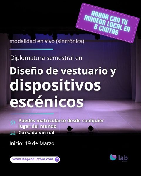  Diplomatura en diseño de vestuario y dispositivos escénicos (Marzo 2026)