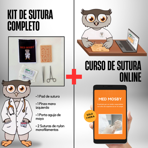 CURSO DE SUTURA ONLINE + KIT DE SUTURA COMPLETO - ENVIO GRATIS