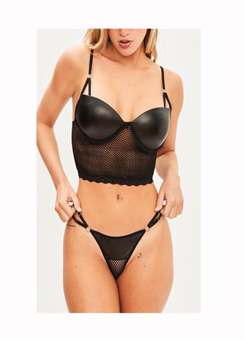 Corset y Less Doble Tira De Red Con Tela Engomada