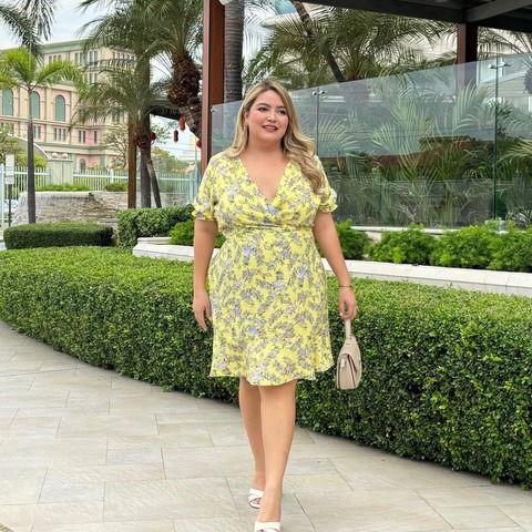 Vestido Lily amarillo plus