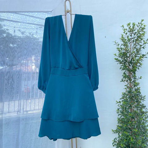 Vestido Faby verde jade plus