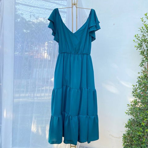 Maxivestido Elena verde jade plus