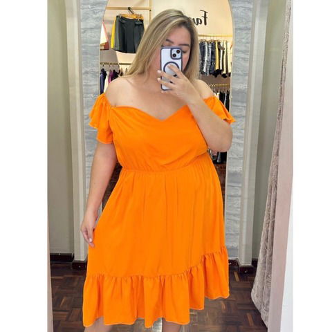 Vestido Karina naranja plus