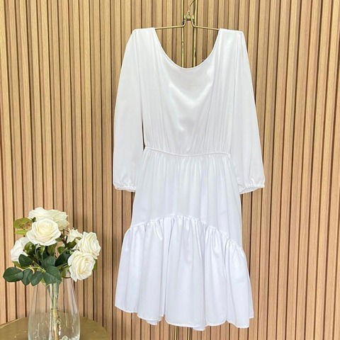 Vestido Beca blanco plus