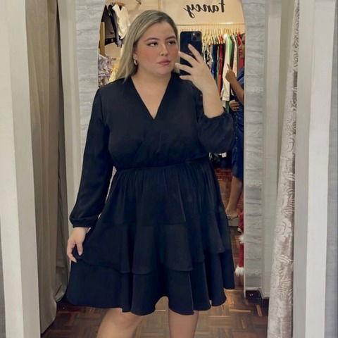 Vestido Luciana negro plus