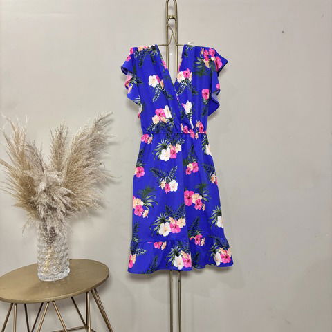 Vestido Ariana azul tropical plus