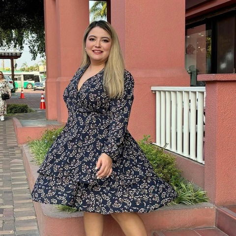 Vestido Faby azul miniflores Plus