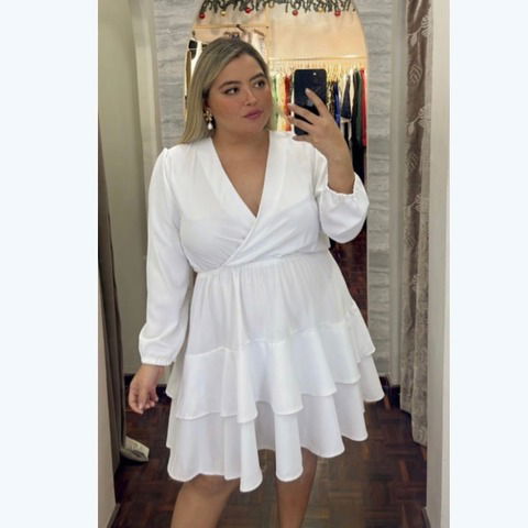 Vestido Luciana blanco plus