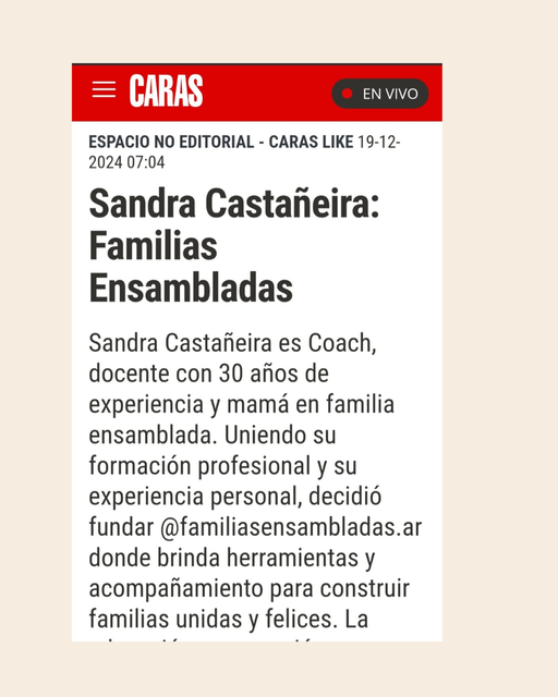 ENTREVISTA PARA LA REVISTA CARAS WEB