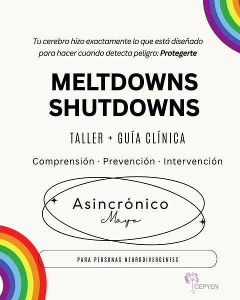 Taller Meltdowns & Shutdowns -  Clase asincrónica —  Disponible a partir del 26 de mayo a las 14hs