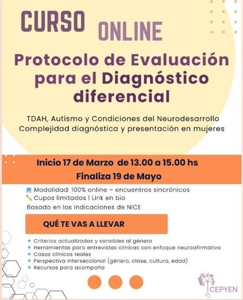 Marzo! COMBO FORMACIÓN CLÍNICA EN TDAH Y DIAGNÓSTICO DIFERENCIAL