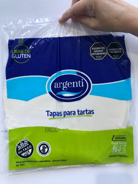 Tapa de Tarta o pascualina SIN TACC - Argenti