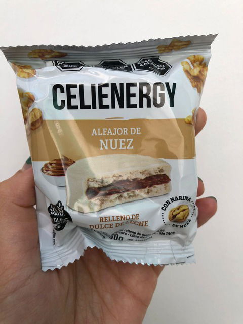 Alfajor de Nuez y Chocolate Blanco Sin Gluten Celienergy