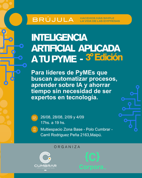 Brújula Cumbrar: Taller práctico de Inteligencia Artificial para PyMEs. Tercera edición