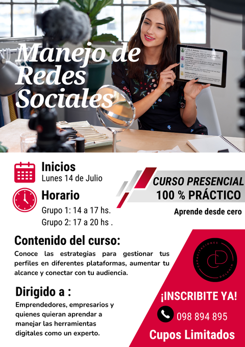 Manejo de redes sociales como un profesional. (Lunes 14 de Julio 2025 14:00 hs.)