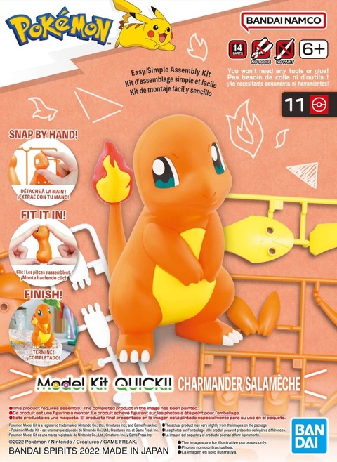 Charmander kit de modelado de figuras de Pokémon Bandai Spirits