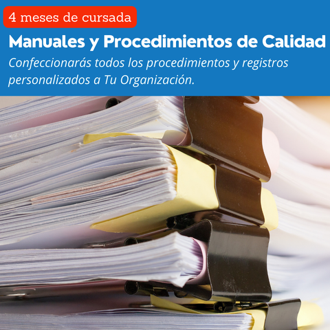 Taller Manuales y Procedimientos de Calidad Alimentaria. 29/Ago al 21 Dic (4 Meses).