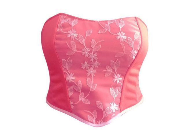 Corset con gasa bordada