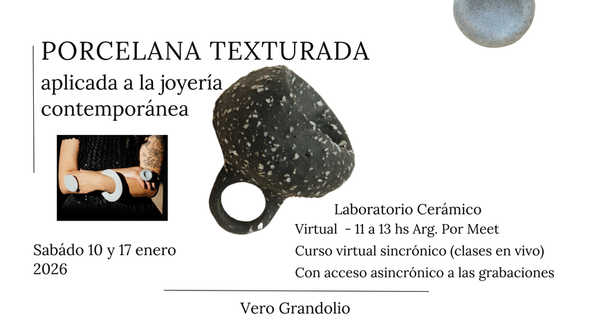 Laboratorio Cerámico - Porcelana texturada aplicada a la  joyería contemporánea - 