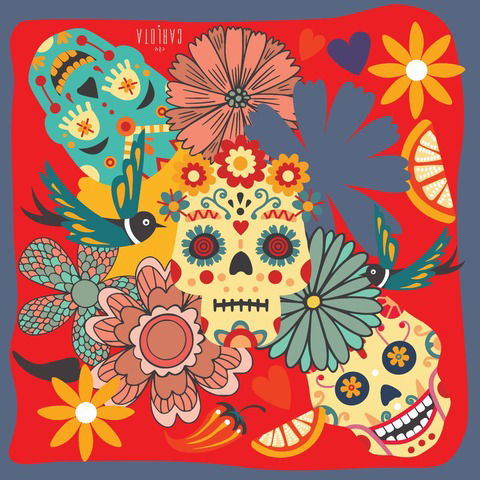 Calavera rojo