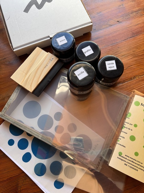Pack Curso Virtual de Serigrafía con stencils + Kit completo de materiales + Bolso Furoshiki de REGALO + envío GRATIS