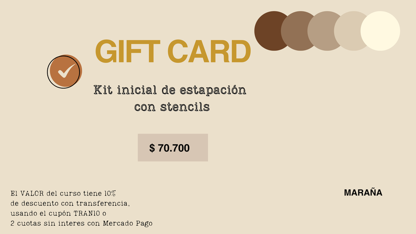 GIFT CARD Kit inicial de estampación en serigrafía con stencils-envío gratis