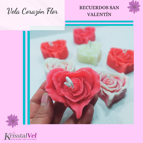VELA CORAZÓN FLOR