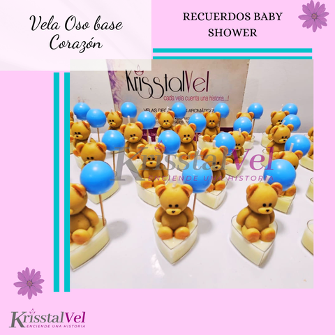 VELA OSO BASE CORAZÓN GLOBO