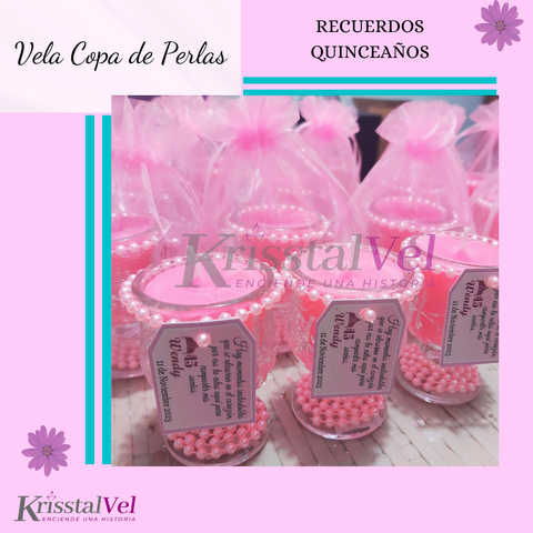 VELA PERLAS ROSA