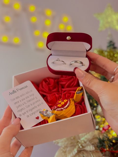 Anillero Dúo + Box Rosas