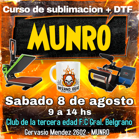 Curso de sublimación + DTF en MUNRO