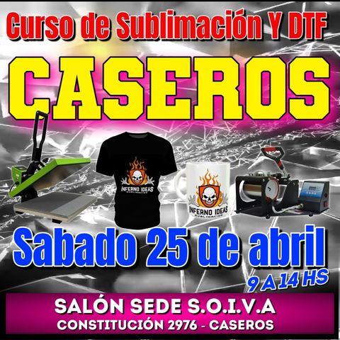 Curso de sublimación y DTF en CASEROS