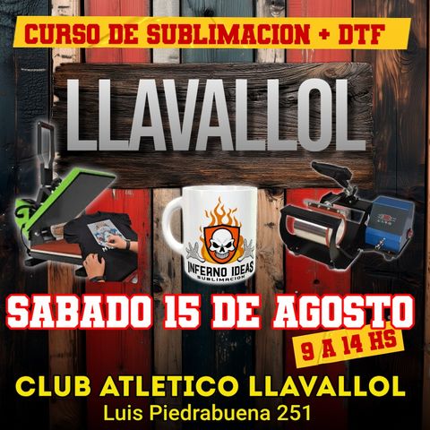 Curso de sublimacion + DTF en LLAVALLOL