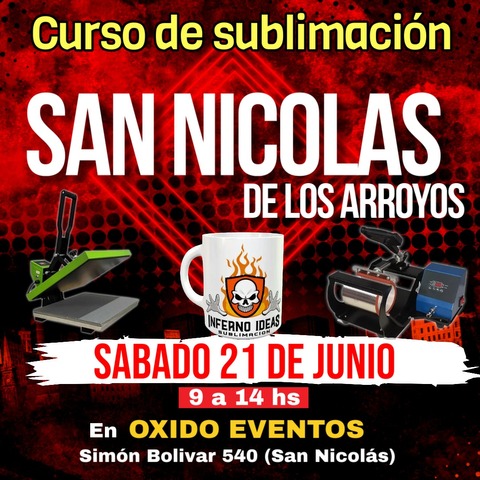 Curso de sublimación en SAN NICOLAS DE LOS ARROYOS