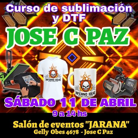 Curso de sublimación y DTF en JOSE C PAZ