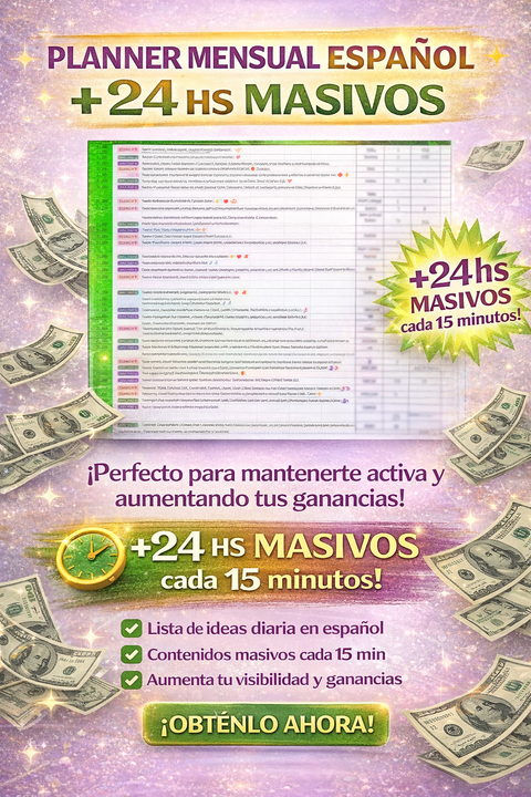 Planner Mensual Español + 24 hs Masivos 2