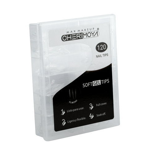 AGOTADOS. TIPS SOFT GEL  ALMOND CHERIMOYA 120 PIEZAS  