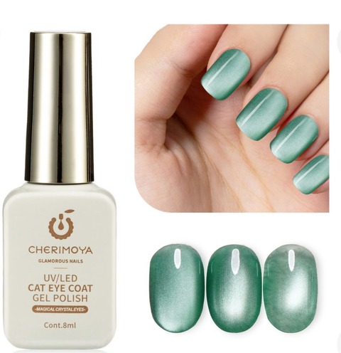 AGOTADO. ESMALTE OJO DE GATO VERDE. CHERIMOYA