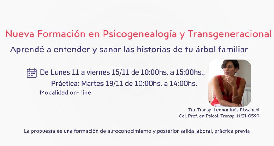 E-Learning // Psicogenealogía y Transgeneracional - Inicio 11-11// Fin 19-2-25