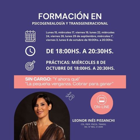 Psicogenealogía y Transgeneracional - Septiembre.