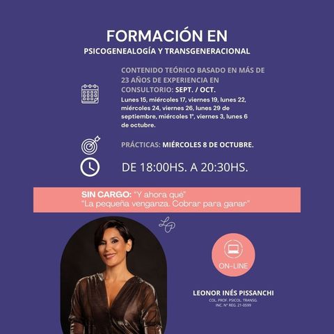 Psicogenealogía y Transgeneracional - Septiembre.