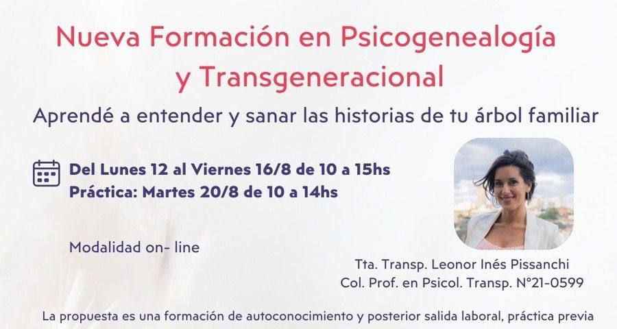 E-Learning // Psicogenealogía y Transgeneracional - Inicio 12-8 // Fin 20-11-24 