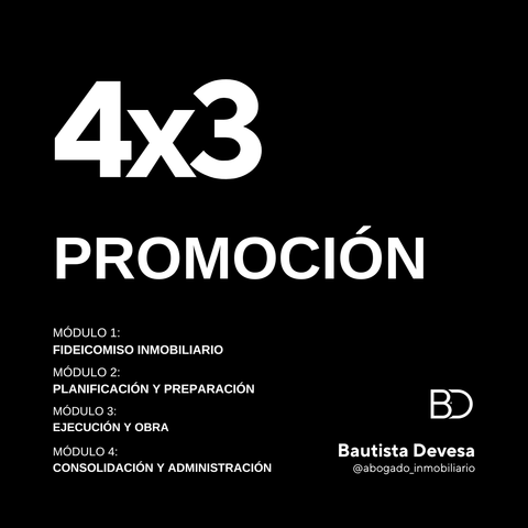 (PROMOCIÓN 4X3) CURSO ONLINE: Aspectos Legales de los Desarrollos Inmobiliarios