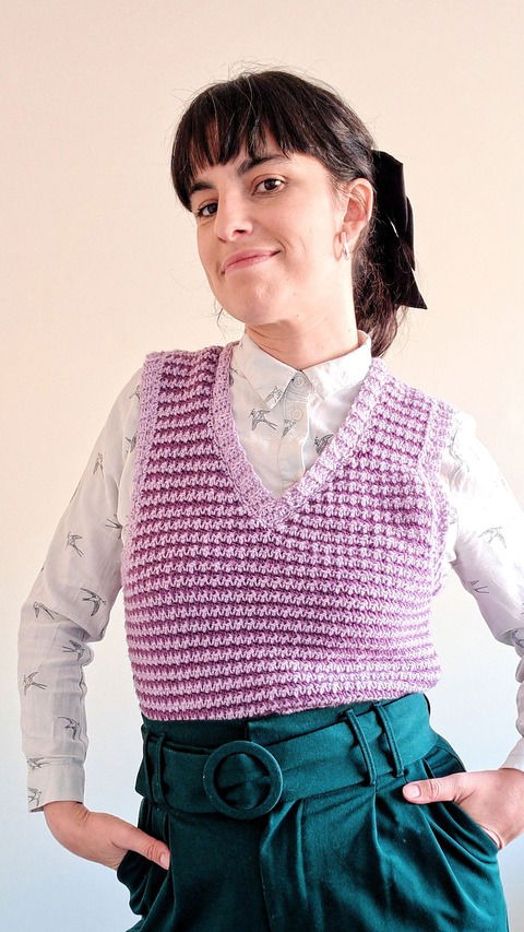 Patrón Tweed Vest - Ebook guía de tejido