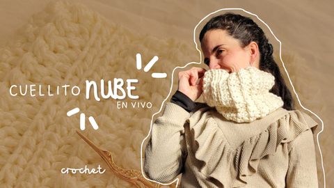 CUELLITO NUBE TEJIDO AL CROCHET DE FORMA VERTICAL