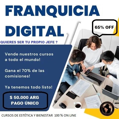 ADQUIERE NUESTRA FRANQUICIA DE CURSOS ON LINE DE ESTÉTICA Y BIENESTAR CON CERTIFICACION Y AVAL .. APRENDE -EMPRENDE Y COMERCIALIZA - SER TU PROPIO JEFE !!